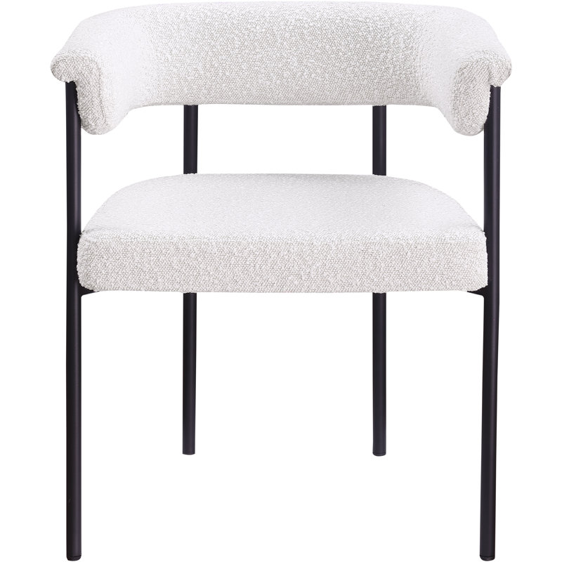 Chaise de salle à manger Malin, Tissu crème bouclé