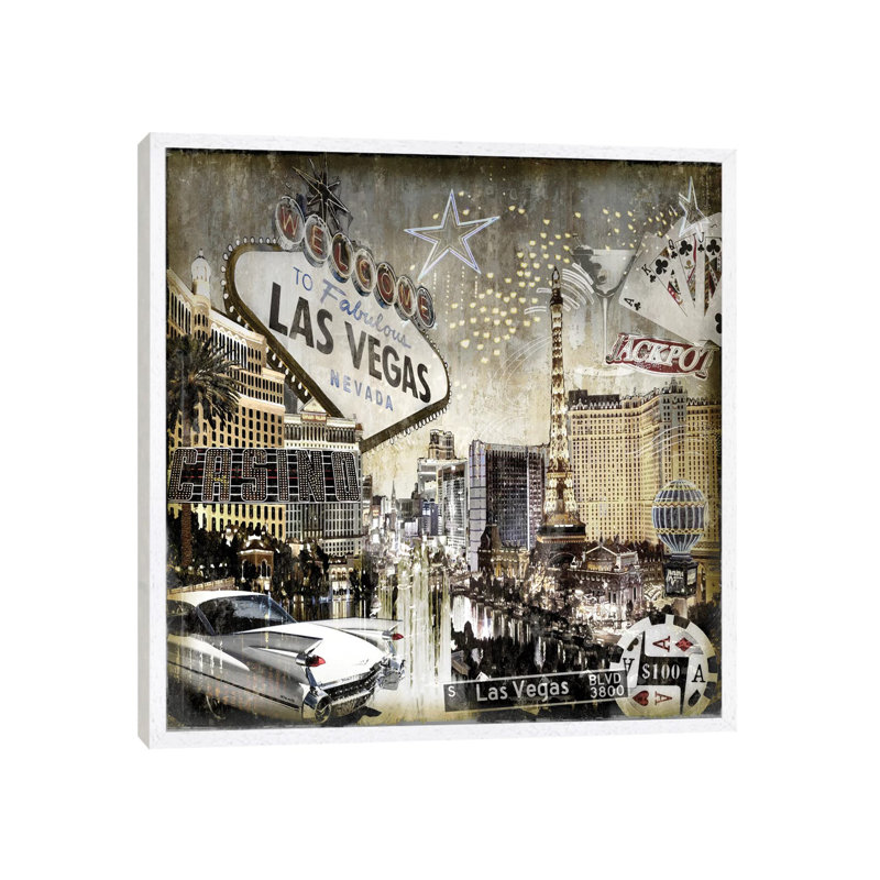 Las Vegas by Dylan Matthews - Single Picture Frame Print on Canvas, 93.98 cm H x 93.98 cm W, White Framed