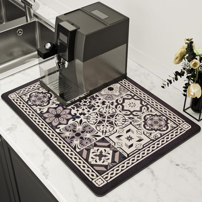 Tapis de café, tapis de séchage de style bohème, absorption d'eau rapide
