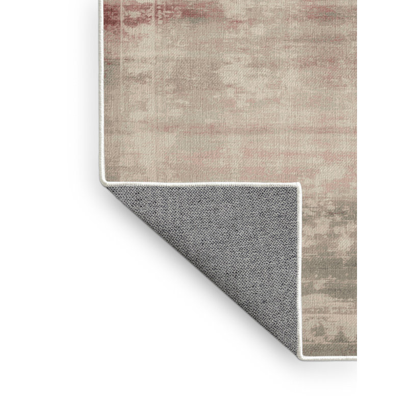 Tapis beige surteint lavable à la machine, Rectangulaire 3 pi x 5 pi
