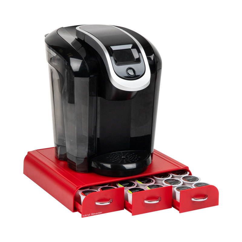 Red Wood Veneer Coffee Pod Drawer for 36 Capsules