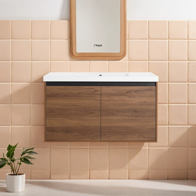 Ensemble de meuble-lavabo simple 35,45 po avec plateau en résine Harmanie