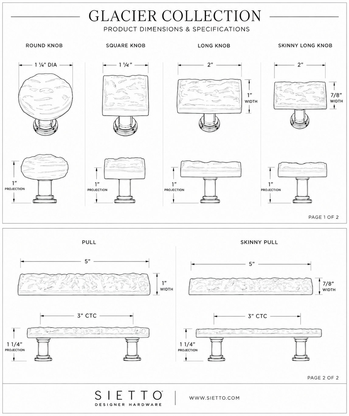 Glacier Square Cabinet Knob, Satin Nickel, White, Square 