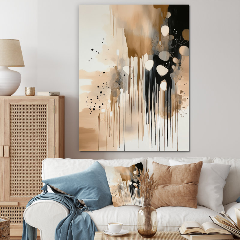 «Brown Mindful Abstraction III», reproduction d'art sur toile abstraite, H 20 po x l 12 po, Toile tendue