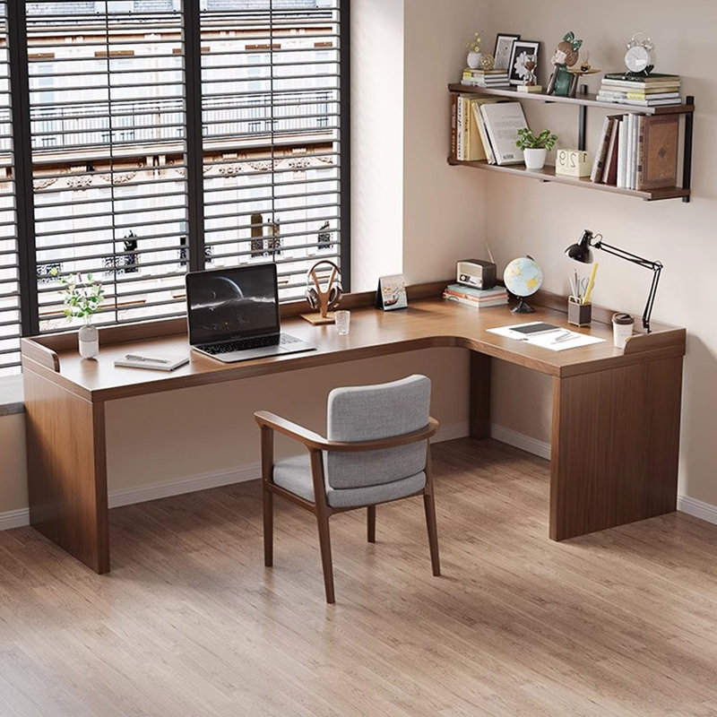 Bureau en L entièrement en bois massif, H 29,53 po x l 62,99 po x P 47,24 po