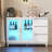 47.2"W 3-drawers Sideboard With Glass Door & 3-color LED Light-1663611321