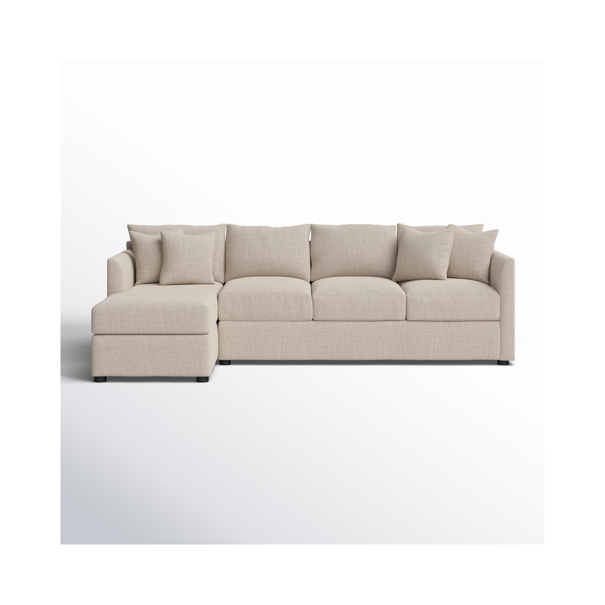 Cecelia Upholstered Chaise L-Sectional, Left Hand Facing, Conversation Ivory Basketweave