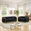 Ensemble de canapé Chesterfield de luxe en velours 2 pièces, canapé 3 places 84,6 "et canapé causeuse 62,6" avec décoration en acier inoxydable doré et 4 coussins
