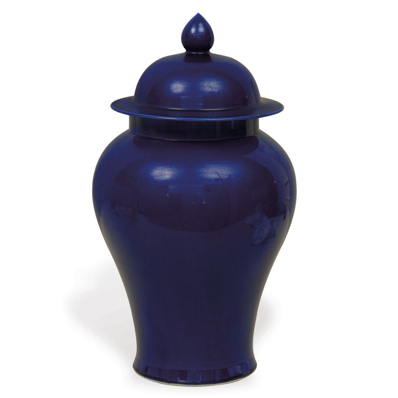 Pot en porcelaine bleu 15 po