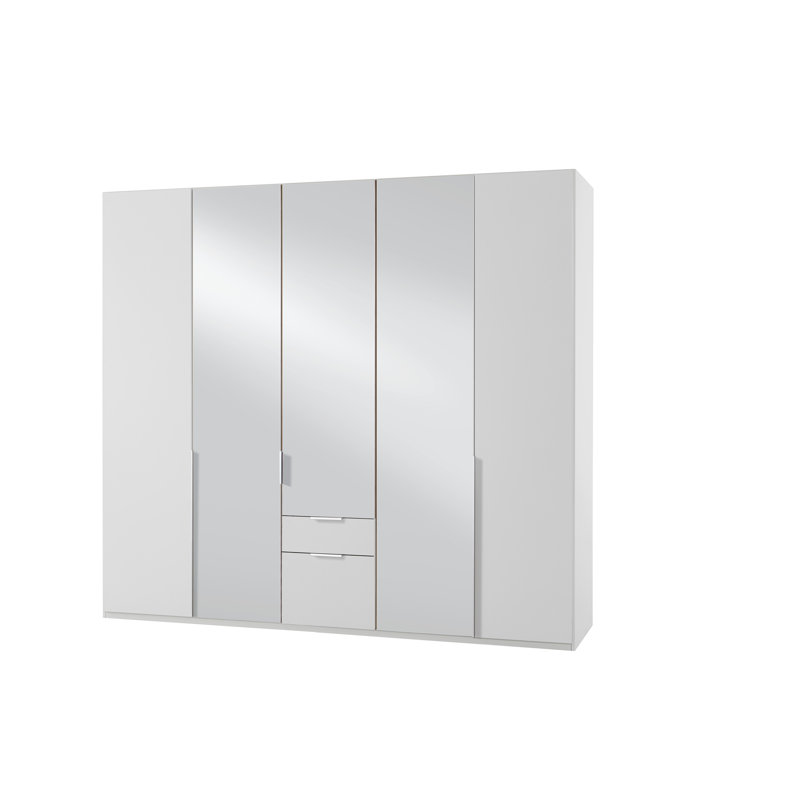 Agdal 5 Door Manufactured Wood Wardrobe, White
