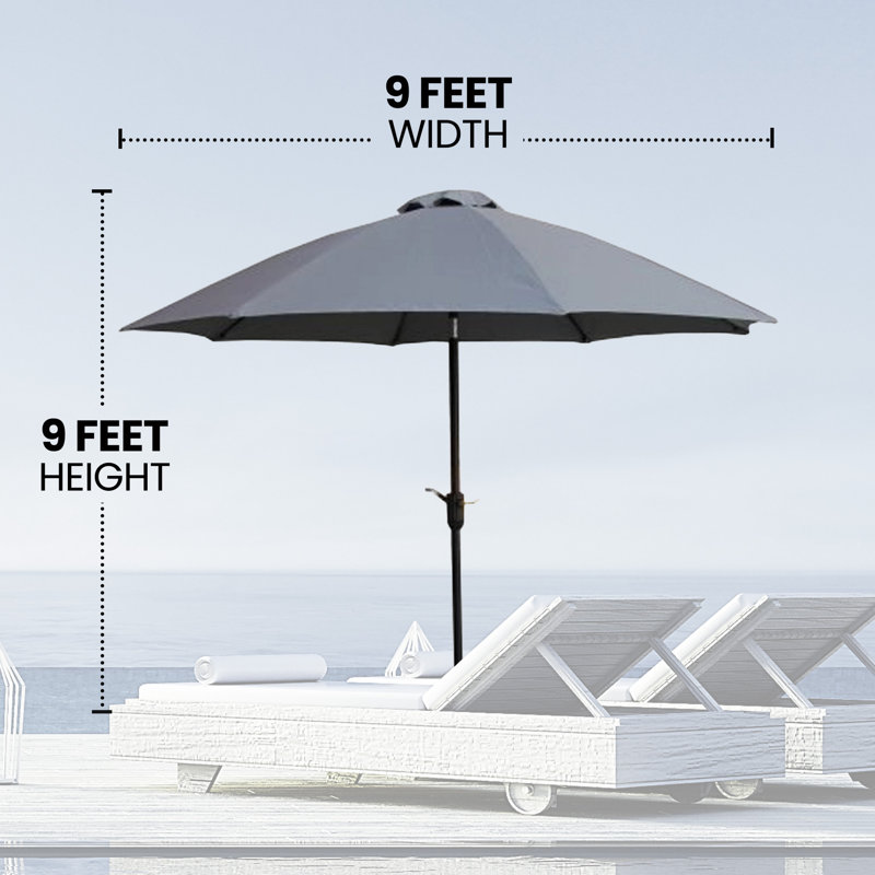 Ozetta 108'' Market Umbrella, Gray