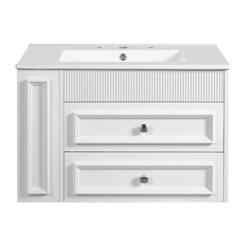 Meuble-lavabo de salle de bain, Blanc
