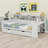 Wooden Daybed With Storage Shelves, Multi-Functional Bed With Two Storage Drawers And Study Desk-1224793791