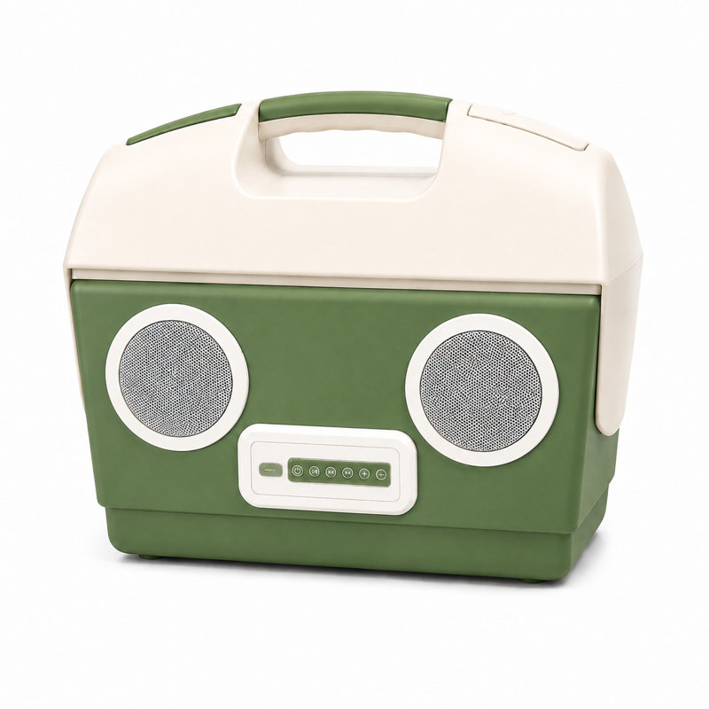 Glacière rigide portative 10 L/12 canettes avec haut-parleurs Bluetooth verts, Vert