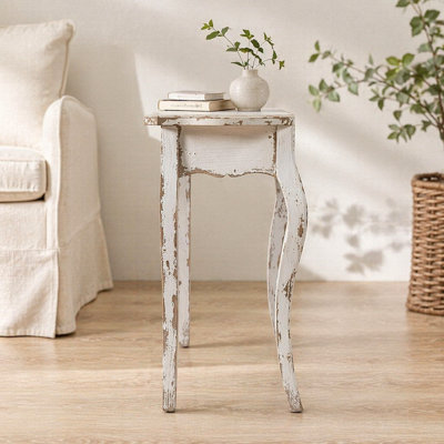 Console 46 po x 16,5 po x 30 po Slimline Whitewash, pour couloir salon chambre à coucher