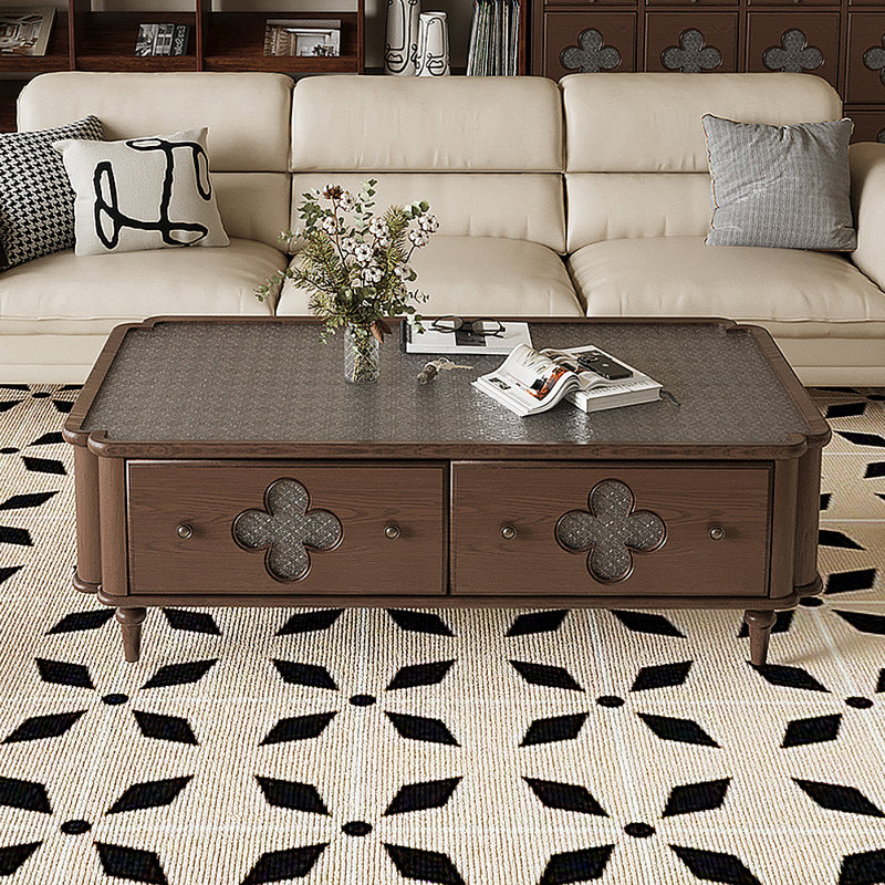 Table basse avec rangement French French, H 17,72 po x L 55,12 po x l 29,53 po