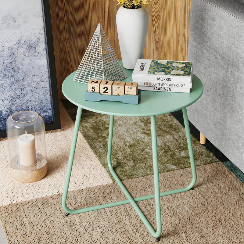 Table d'appoint en métal 17 po, GREEN