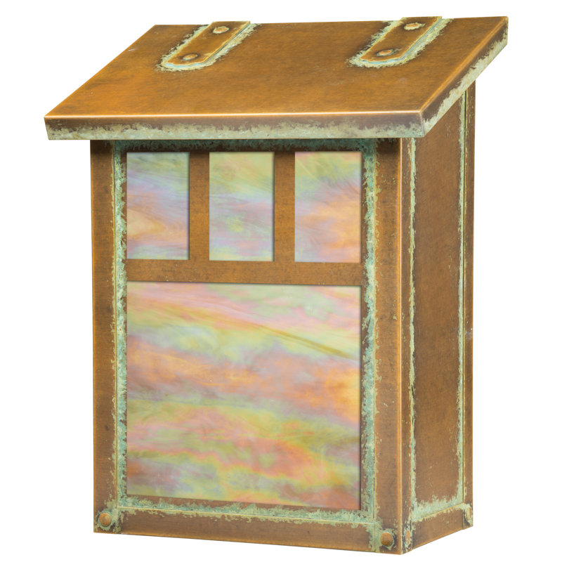 Boîte aux lettres murale double Giunta, Vert nouveau, Or irisé