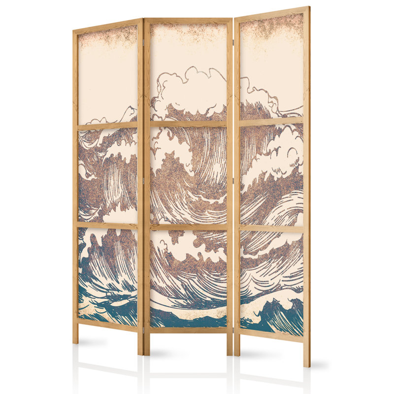 171cm H Solid Wood Folding Room Divider, 171cm H x 135cm W x 1.2cm D