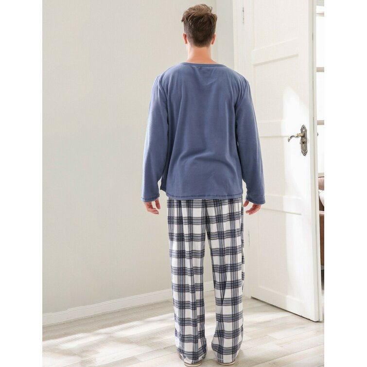 Winesburg RH Pajama Set Plaid Women's Printed Comfy Fleece Long  Sleep-Lounge Night RHW2857
