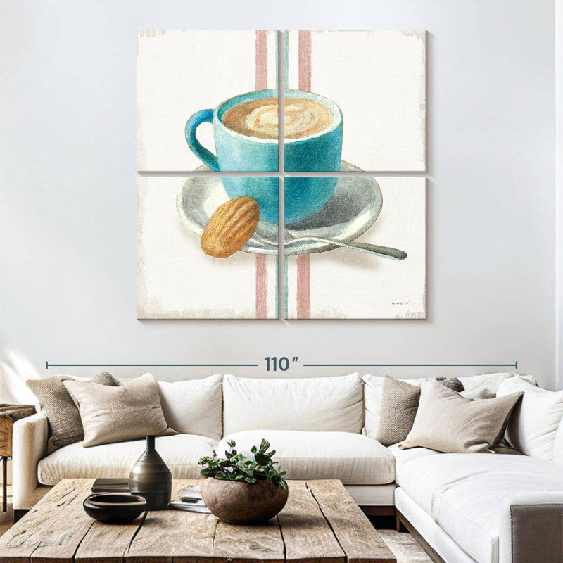 Yarlin «Wake Me Up Coffee I» avec rayures, H 74 po x l 74 po