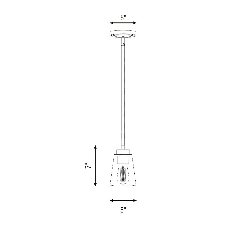 Luminaire suspendu conique à 1 lumière en nickel satiné Macklin, Nickel satiné