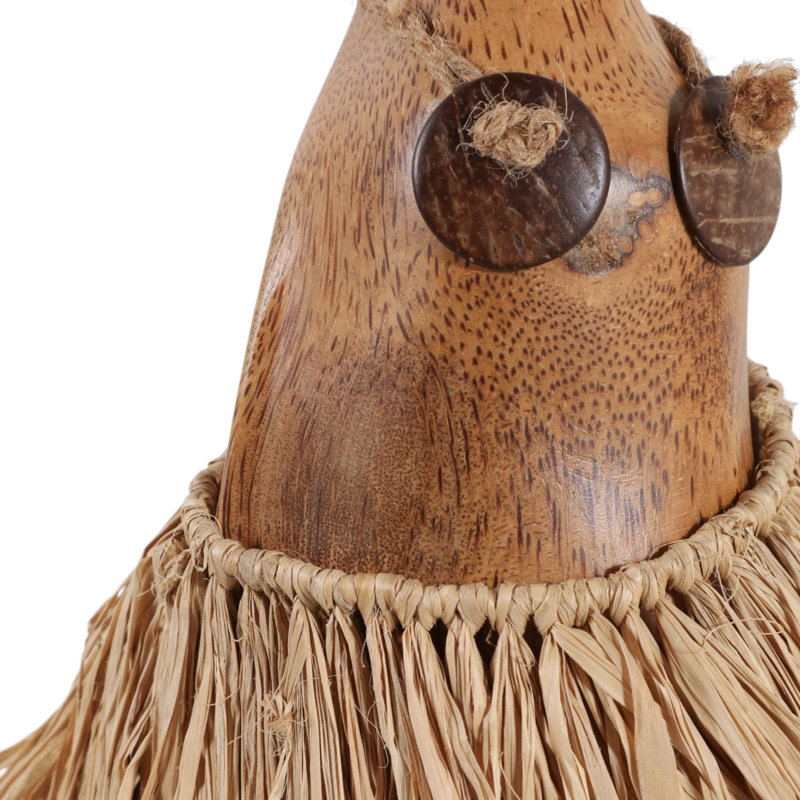 Sculpture décorative en bois de teck naturel tressé, idéale pour la cuisine - Objet décoratif moderne pour la maison et le salon - 48 cm, brun et beige
