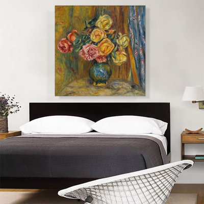 «Still Life Roses» par Pierre-Auguste Renoir, reproduction d'art sur toile tendue