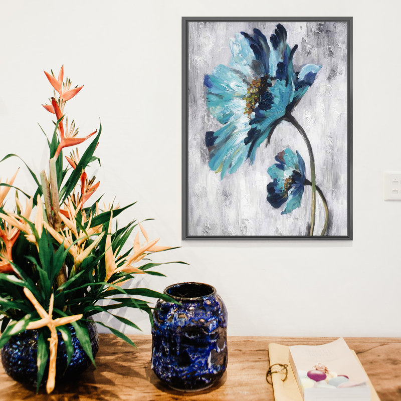 Luxueuse reproduction d'art sur toile encadrée en aluminium pour le salon, Noir, H 24 po x l 16 po