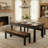 55" Farmhouse Kitchen Table With 2 Benches, 3-piece Wooden Dining Table Set-640226524