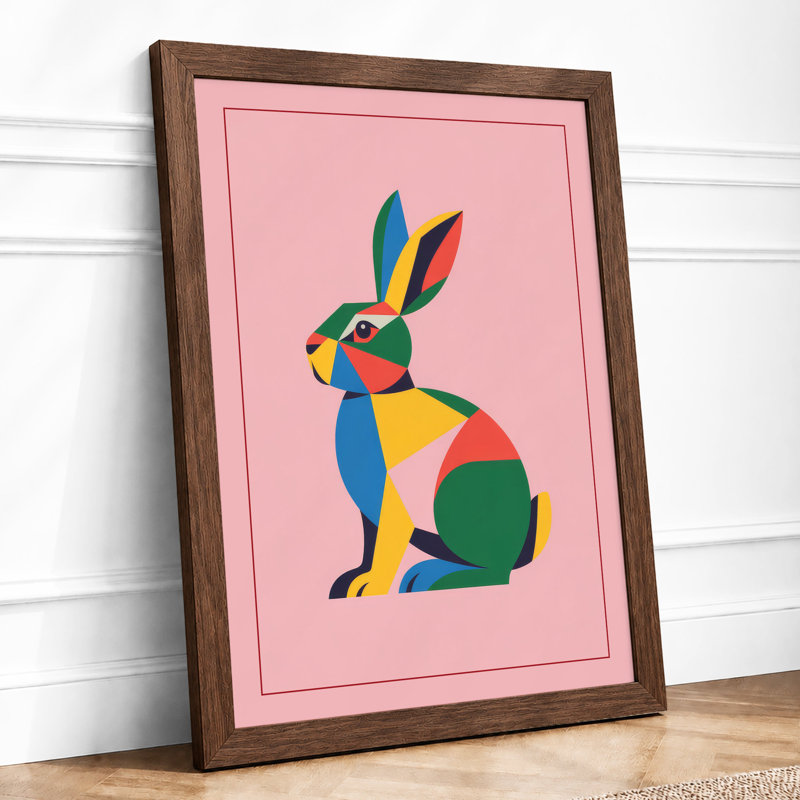 Geometric Rabbit Modern - Print, Walnut, A3 - 42.0 x 29.7 cm