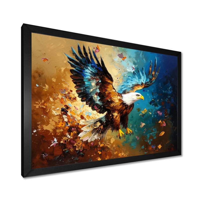 «Soaring Eagle Freedom II», art mural Aigle, Reproduction encadrée d'une seule photo sans pass, Black, H 12 po x l 20 po