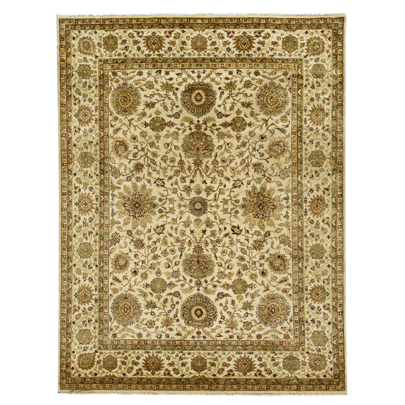 High-Quality Hand-Knotted Cream Area Rug
