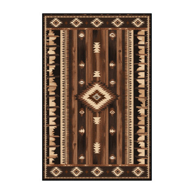 Washable Western Ranch Southwestern Area Rug