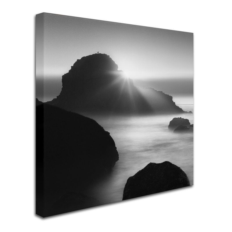 Reproduction de photo sur toile tendue "long coucher à la plage indienne" par moises perception, H 35 po x l 35 po x P 2 po