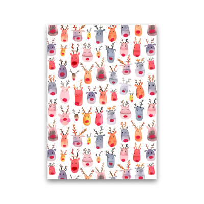 Cute Winter Reindeers Kids - Print