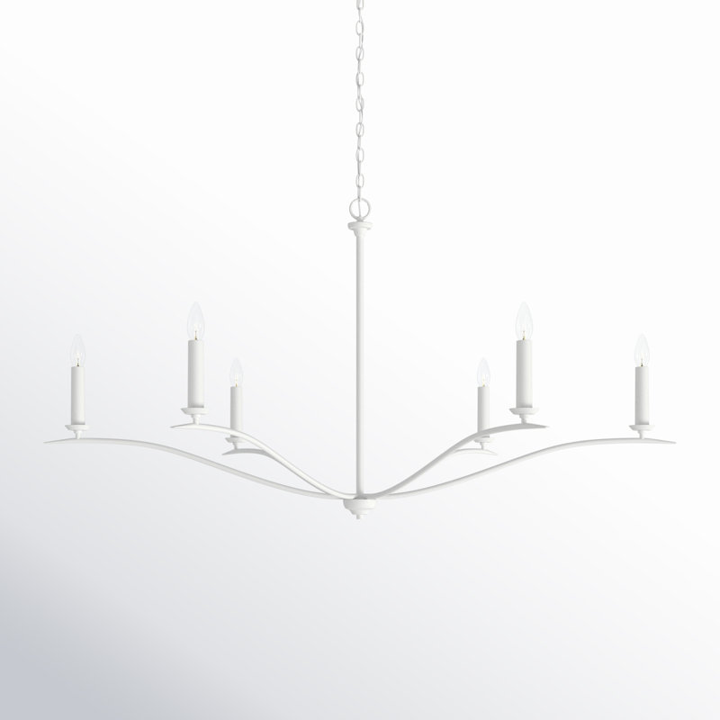 Ensley 6 - Light Dimmable Classic / Traditional Chandelier, Textured White