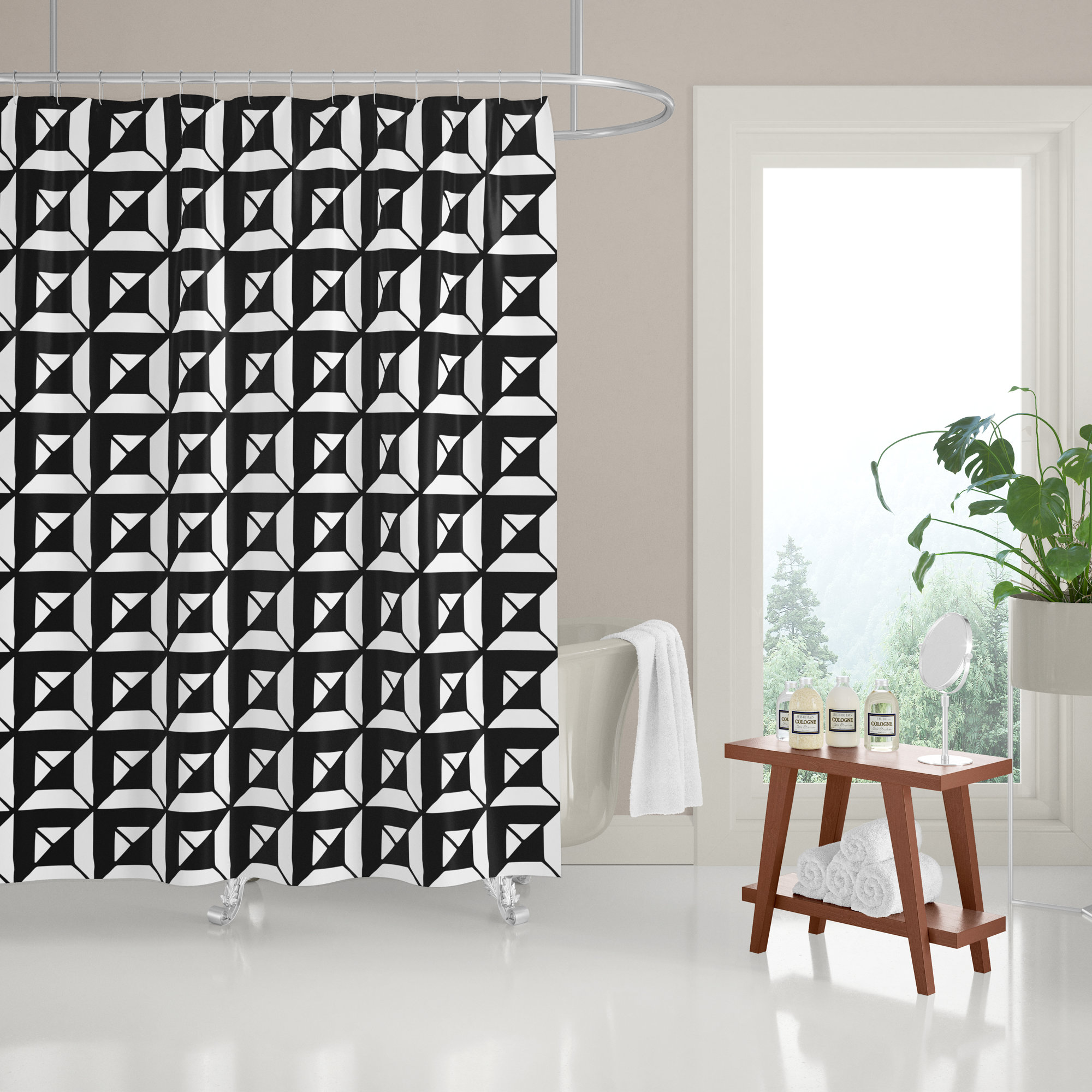 Hagan Polyester Shower Curtain - Thumbnail 2