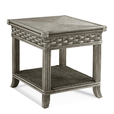 Somerset Glass Top End Table with Storage by Braxton Culler