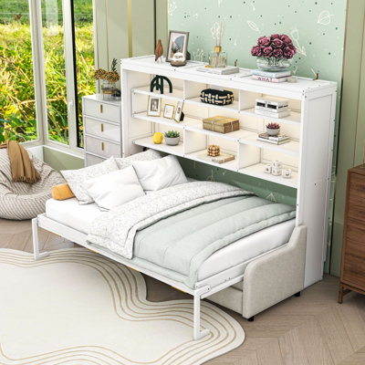 Murphy Bed with Shelves and LED Light