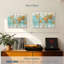 «Globe World Map», ensemble de 3 reproductions sur toile par Tess P-1636513213