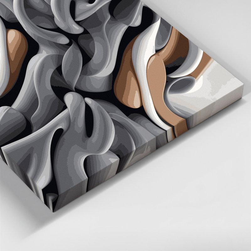 Art mural sur toile Biomorphic Abstraction 25, gris, H 11 po x l 14 po