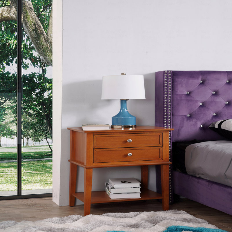 Élégante table de chevet en chêne pour les espaces modernes, Brun