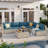 7 Piece Patio Conversation Set with Coffee Table and Cushions-1538385286