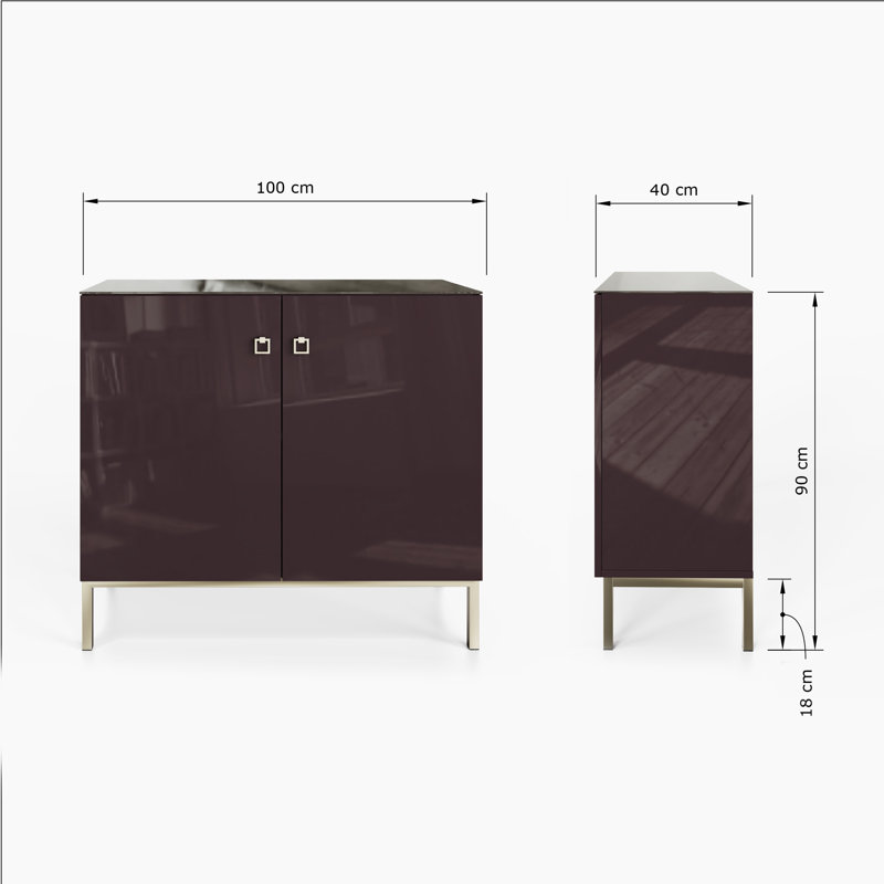 LYRA 100cm Sideboard, Purple