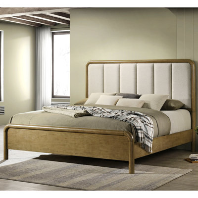 Upholstered Bed, Wooden Frame Platform Bed