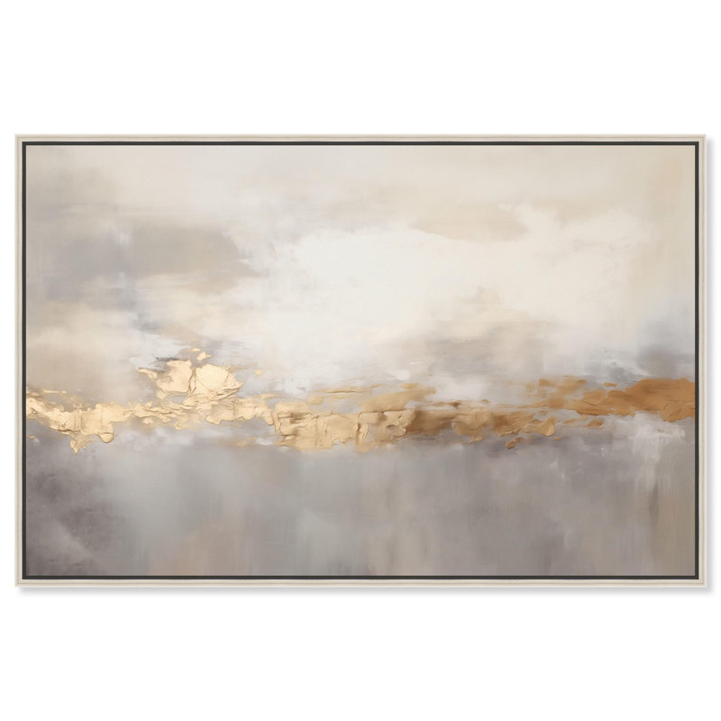 «Fairy Dust I», art abstrait sur toile par Art Remedy, H 37 po x l 55 po, Encadrement argenté
