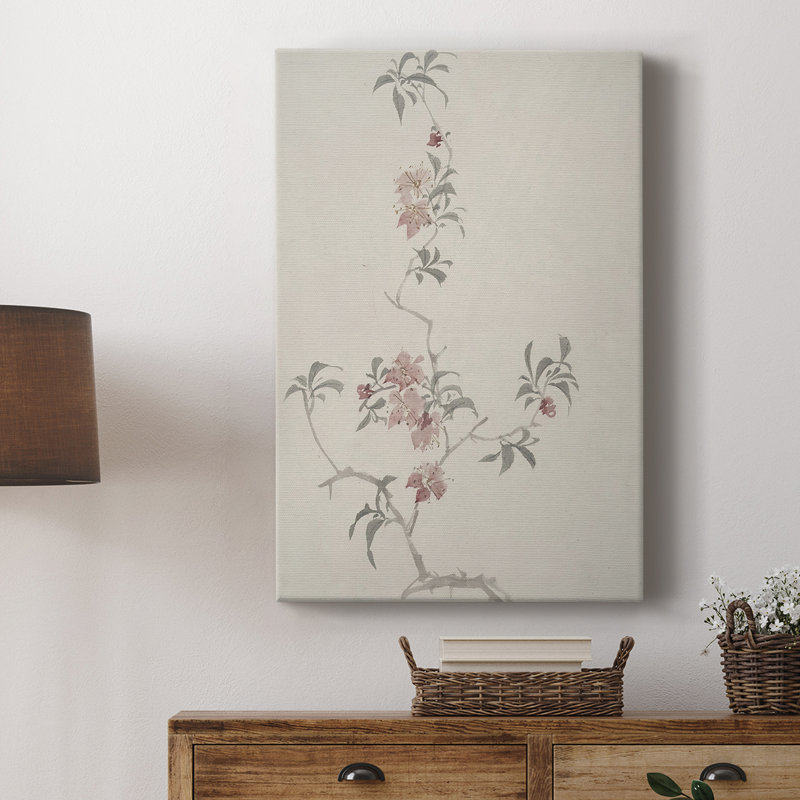 Imprimé floral rétro CXCV III - galerie enveloppée Cavas, H 60 po x l 40 po