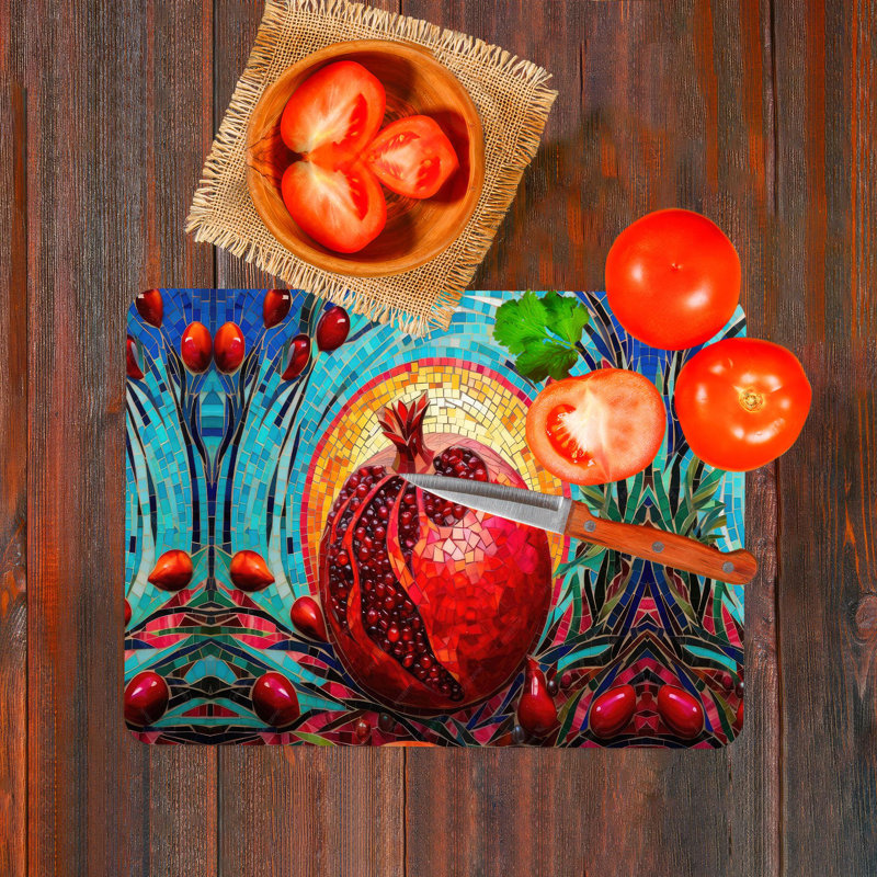 Vitrail d'inspiration grenade pour décoration de cuisine moderne, 7,9 po x 11,8 po