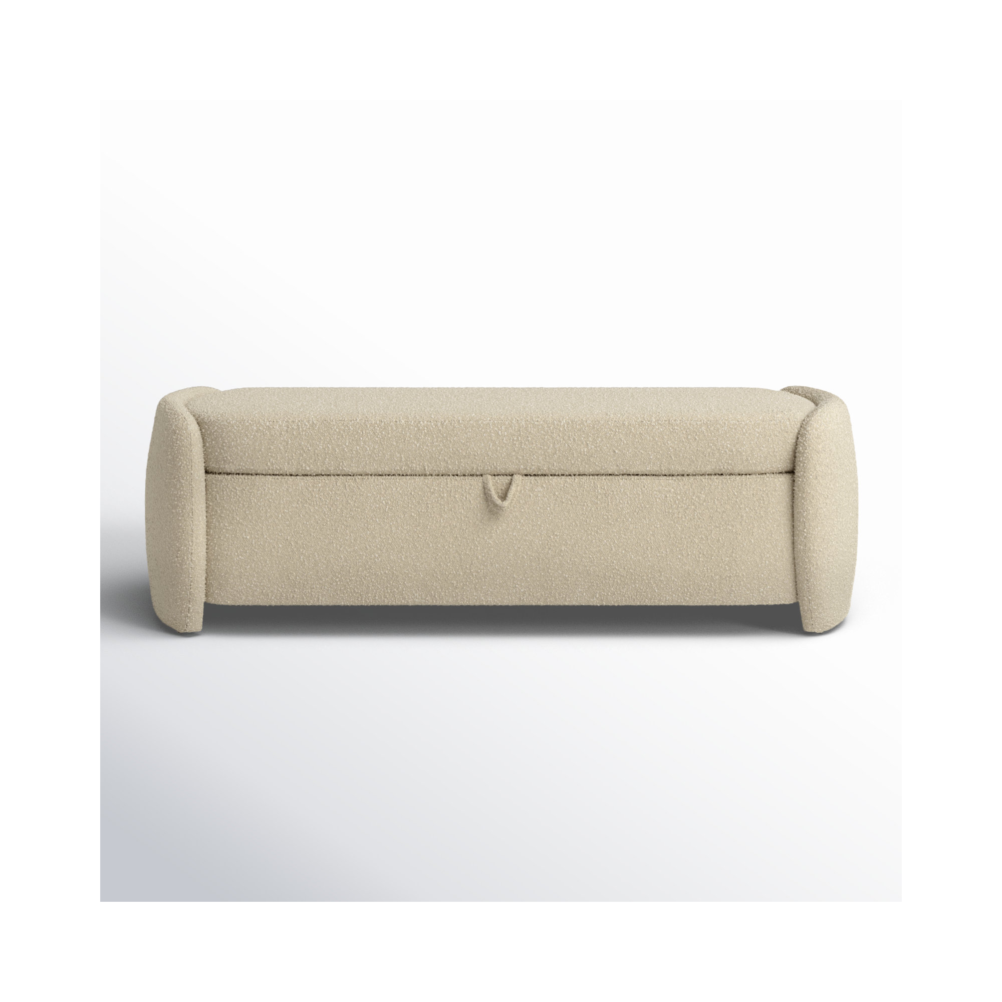 Kalevi 60" Boucle Storage Bench, Oatmeal